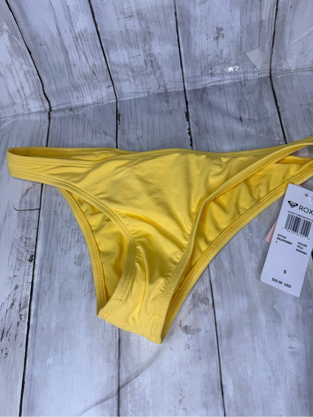 Roxy Women's Yellow Low-Rise Bikini Bottom